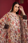 Chiffon printed kaftan kurta with baggy pants Closeview