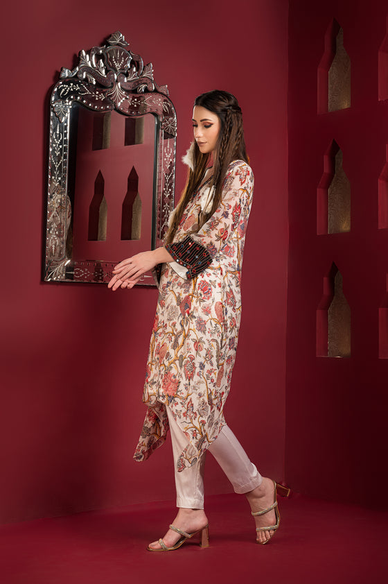 Women's Embroidered Kaftan Dress Sideview