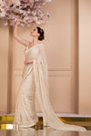 Printed Shimmer Blouse With Sequins Saree Frontview