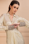 DIVINE EMBROIDERED SHIMMER GOWN Closeview