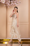 Embroidered Draped Corset Set Sideview