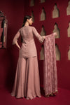 Yoke Embroidered Sharara Set Backview