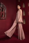 PEPLUM KURTA WITH SHARARA AND PRINTED DUPATTA