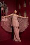 PEPLUM KURTA WITH SHARARA AND PRINTED DUPATTA