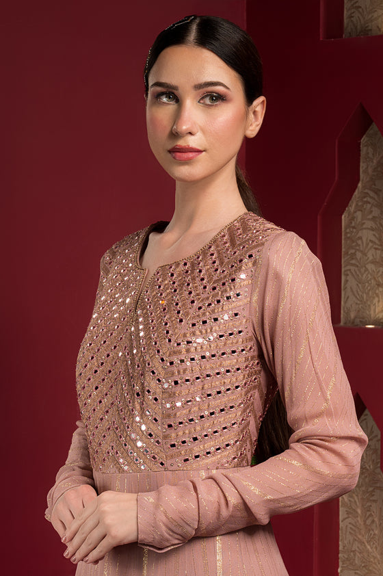 Women's Floor Length Anarkali Dress Sideview