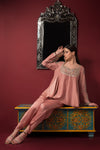 Embroidered Peplum Short Kurta Set