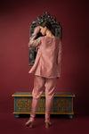 Embroidered Peplum Short Kurta Set Backview