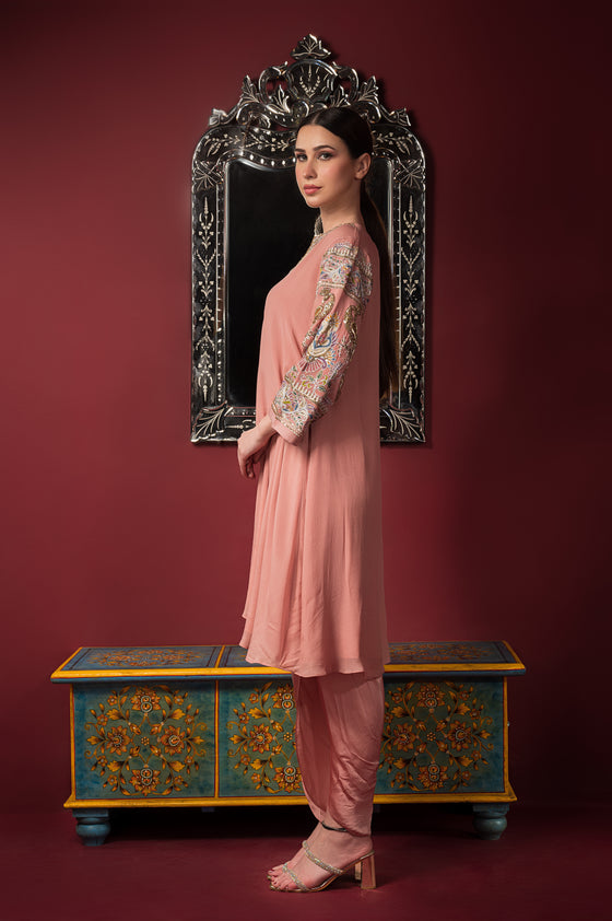 Embroidered Sleeve Boho Kurta & Pants Sideview
