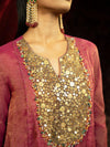 FUCHSIA PINK PEPLUM KURTA WITH SHARARA PANT