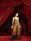 WALNUT BROWN PEPLUM KURTA WITH SHARARA PANTS
