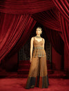 WALNUT BROWN PEPLUM KURTA WITH SHARARA PANTS