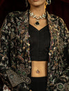 FULLY VINTAGE EMBROIDERED STYLISH JACKET WITH PANT & BUSTIER