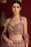 Embroidered Lehenga Set-Printed Dupatta