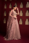 Embroidered Lehenga Set-Printed Dupatta Sideview