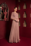 One side drape jumpsuit With one starp embroidered.