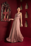 One side drape jumpsuit With one starp embroidered Sideview