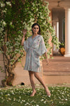 Aqua Blue Short Kaftan Dress