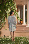 Aqua Blue Short Kaftan Dress Backview