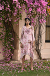 Light Pink Printed Kaftan Dress