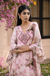 Light Pink Printed Kaftan Dress Closeview