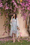 Aqua Blue Floral Kaftan Dress