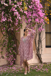 Shimmer Light Pink Floral Kaftan Dress