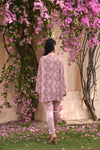 Women's Pink Floral Printed Boho Set Backview