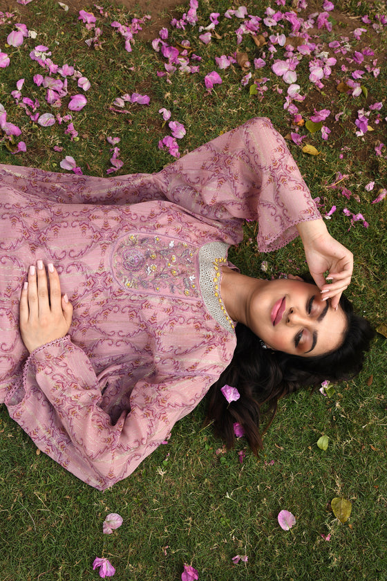 Women's Pink Floral Printed Boho Set