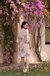 Light Pink printed Draped Kaftan Dress Sideview