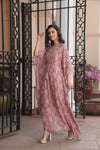 Women's Pastel Pink Printed kaftan dress