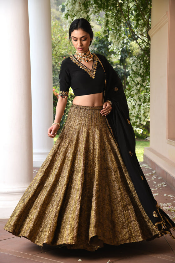Antique Gold Gotta Lehanga Set