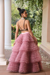 Women's Ruffle lehenga Set Backview
