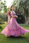 Women's Embroidered Organza Lehenga Set
