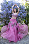 Women's Embroidered Organza Lehenga Set