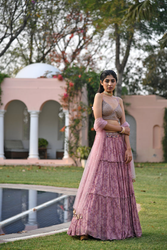 Embroidered Lehenga Set sideview
