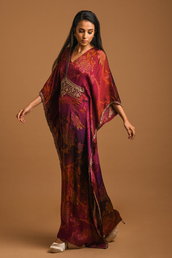 Long kaftan dress with back tie