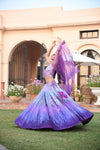 Bridal Lilac Sequins Lehenga Set