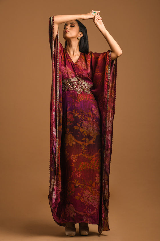 Long kaftan dress with back tie
