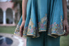 Women's Teal Biue Peplum Kurta and tulip pant