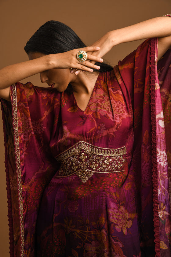 Long kaftan dress with back tie