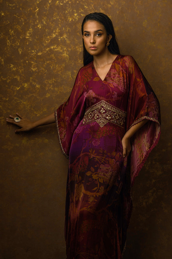 Long kaftan dress with back tie