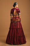Women's Embroidered Crepe Lehenga Set Backview