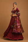 Women's Embroidered Crepe Lehenga Set Sideview