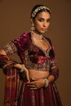 Women's Embroidered Crepe Lehenga Set Closeview