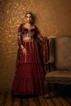 Women's Embroidered Crepe Lehenga Set Closeview