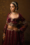 Women's Embroidered Crepe Lehenga Set Closerview
