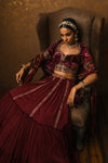 Women's Embroidered Crepe Lehenga Set