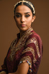 Floor length Anarkali with printed Dupatta Closeview