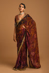 Papersilk Printed Saree Set Frontview
