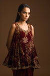 Women's Embroidered Peplum Kurta with dhoti pant